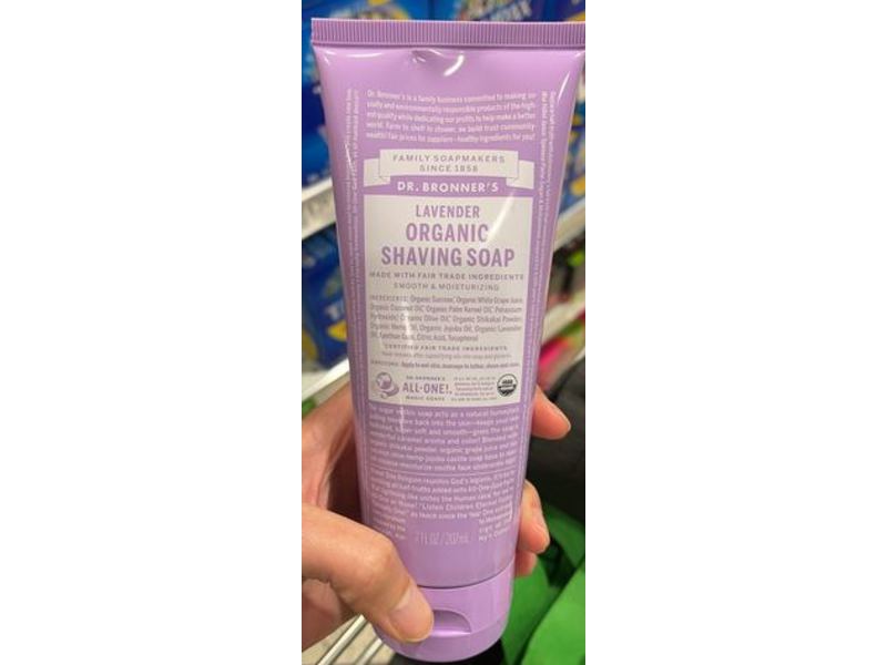 Dr. Bronner's Organic Shaving Soap, Lavender, 7 fl oz/207 mL