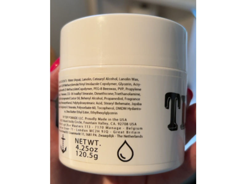 Tip Top Matte Water Based Pomade, 4.25 oz/120.5 g