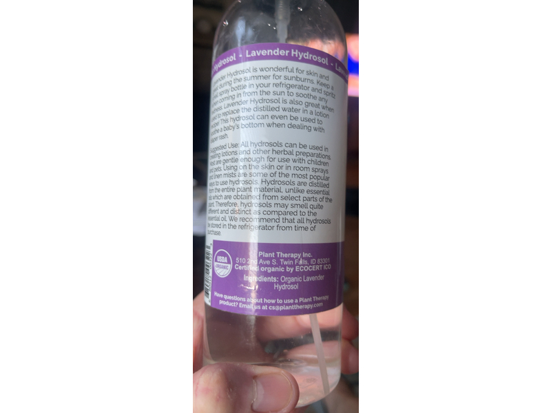 Plant Therapy Organic Lavender Hydrosol, 16 fl oz/473 mL