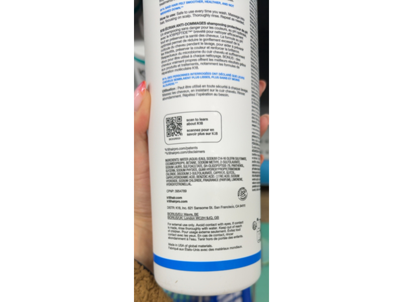 K18 Biomimetic Hairscience Damage Shield Ph Protective Shampoo, 31.5 fl oz/930 mL