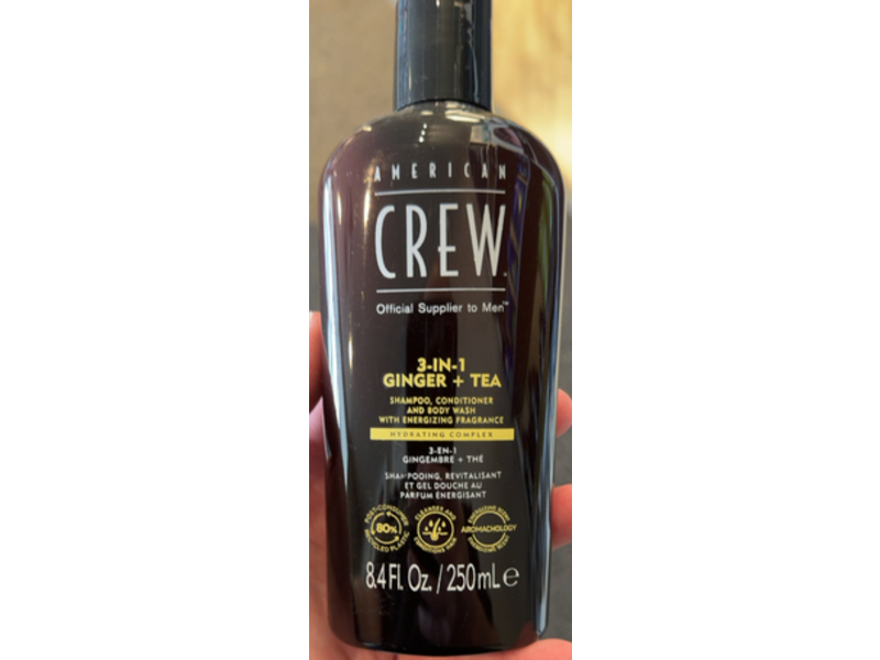 American Crew 3-In-1 Shampoo + Conditioner & Body Wash, Ginger + Tea, 8.4 fl oz/250 mL