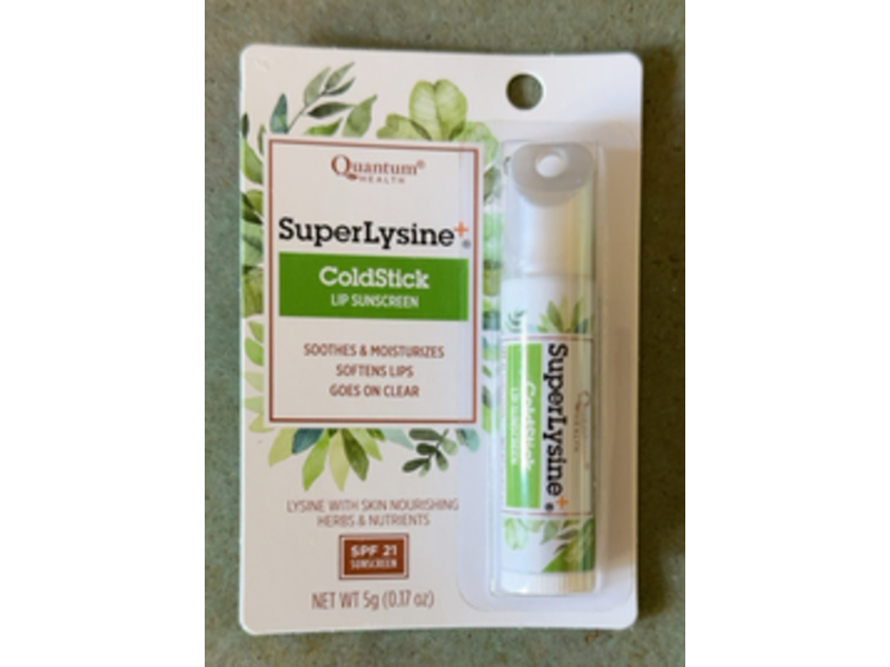 Quantum Super Lysine + Cold Stick Lip Sunscreen, SPF 21, 0.17 oz/5 g