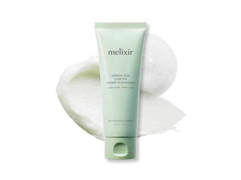 Melixir Green Tea Low pH Foam Cleanser, 3.38 fl oz/100 mL