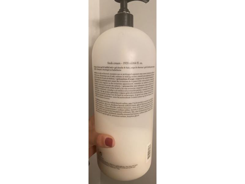 Philosophy Fresh Cream Shampoo, Shower Gel & Bubble Bath, 64 fl oz/1920 mL