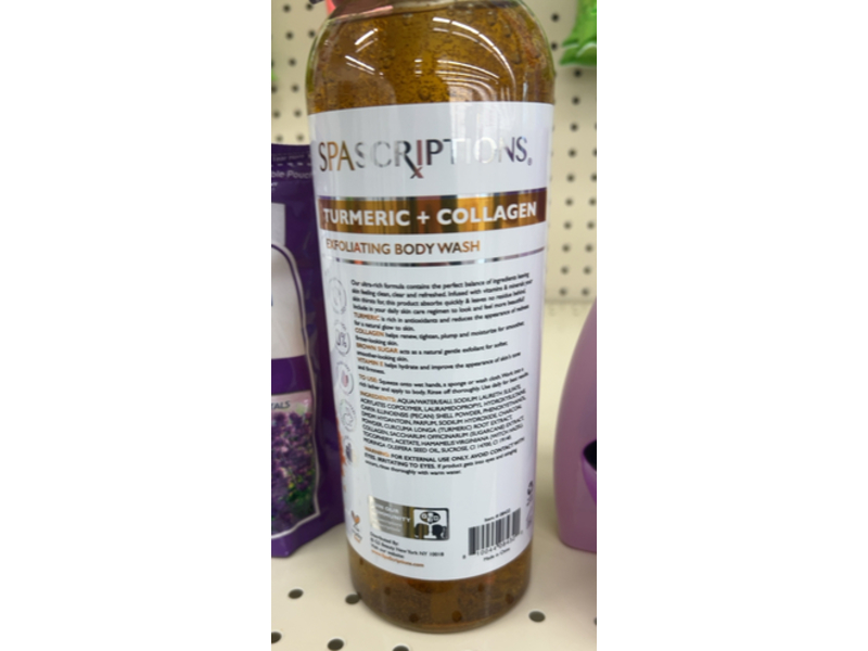 Spascriptions Exfoliating Body Wash, Turmeric + Collagen, 33 fl oz/976 mL