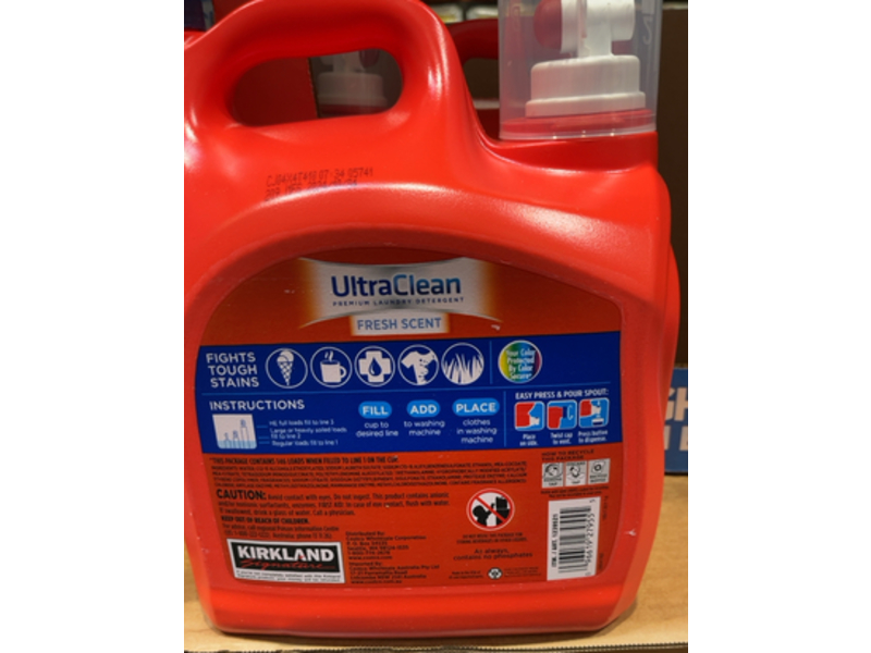 Kirkland Signature Ultra Clean Premium Laundry Detergent, Fresh Scent, 146 Loads, 194 fl oz/5.73 L