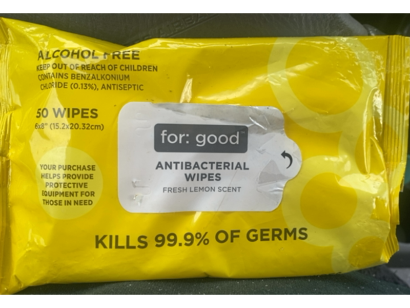 Full Circle Antibacterial Wipes, Fresh Lemon Scent, 50 Wipes