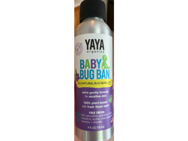 Yaya Organics Baby Bug Ban, Fresh Floral, 4 fl oz/118 mL