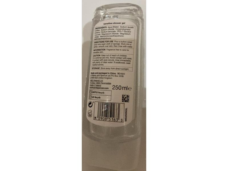 M&S Shower Gel, Sensitive, 250 mL
