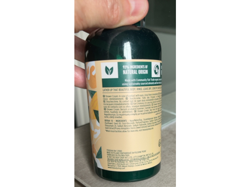 The Body Shop Gentle & Creamy Shower Cream, Almond Milk, 8.4 fl oz/250 mL