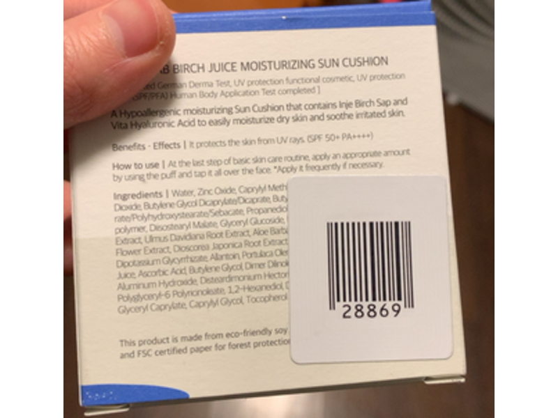 Round Lab Birch Juice Moisturizing Sun Cushion, SPF 50+ PA++++, 15 g