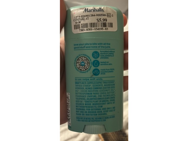 Method Deodorant, Coco Twist, 2.65 oz/75 g