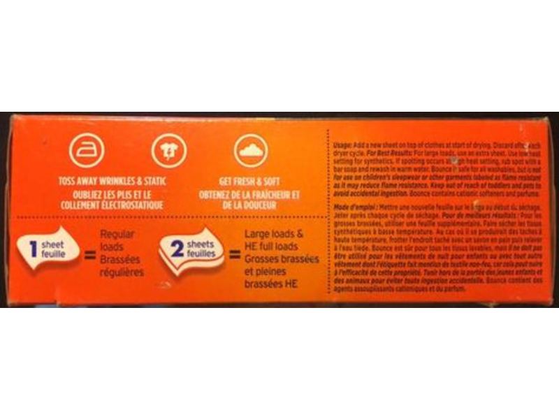 Bounce Fabric Softener Dryer Sheets, Outdoor Fresh, 120 Count