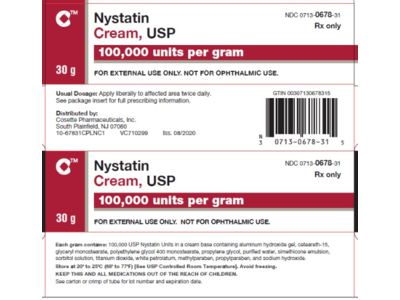Nystatin Cream, USP, 100,000 units/g, 30 g, Cosette Pharmaceuticals, Inc (RX)