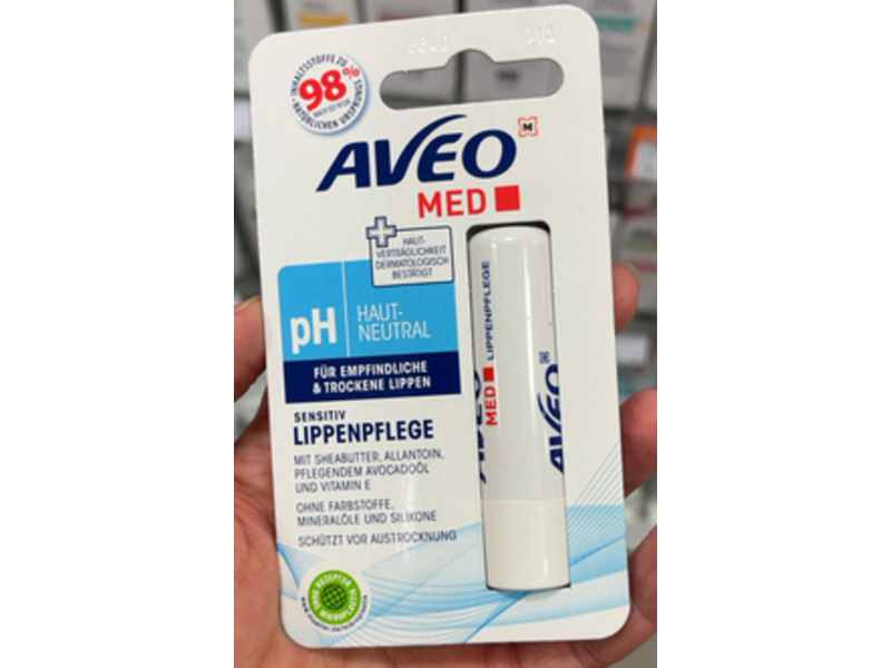 Aveo Med Sensitive Lip Care, Shea Butter, Allantoin, Avocado Oil & Vitamin E, 4.8 g