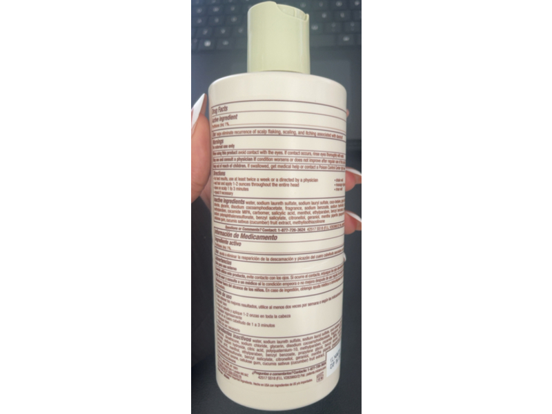 Mizani Scalp Care Anti Dandruff Shampoo, Peppermint Oil & Cucumber Extract, 16.9 fl oz/500 mL