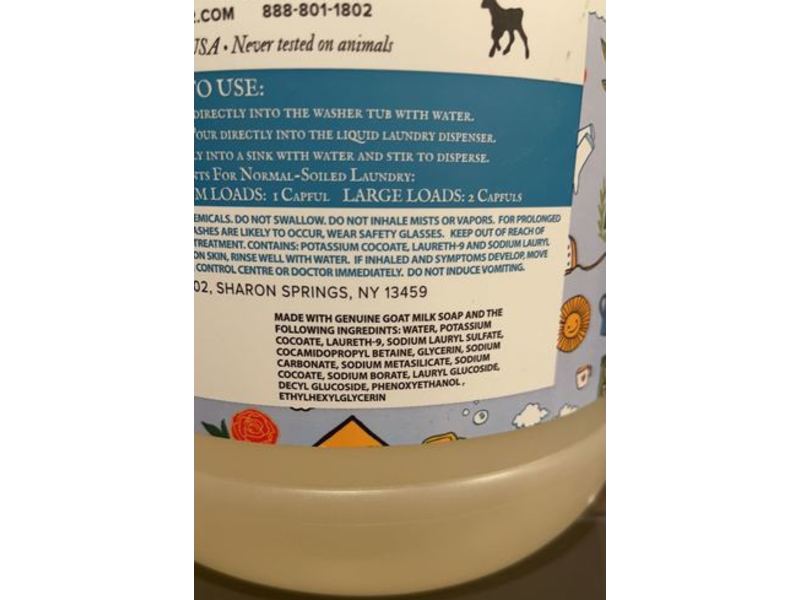 Beekman 1802 Happy Place Natural Laundry Soap, Goat Milk, Pure Unscented, 128 fl oz/3.78 L