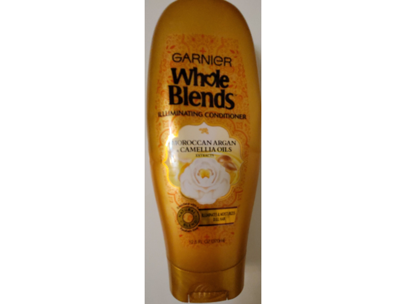 Garnier Whole Blends Illuminating Conditioner, Moroccan Argan + Camellia Oils Extract, 12.5 fl oz/370 mL