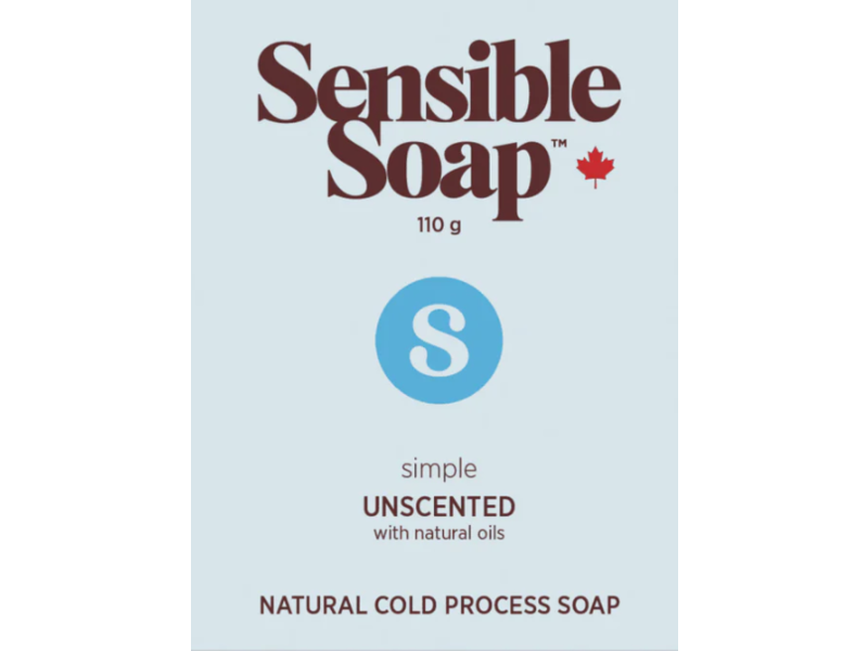 Sensible Co. Natural Cold Pressed Soap, Unscented, 110 g