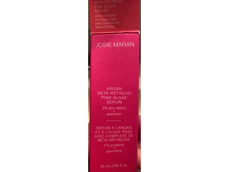 Josie Maran Argan Beta-Retinoid Pink Algae Serum, 2% Pro-Retinol + Quercetin, 0.85 fl oz/25 mL