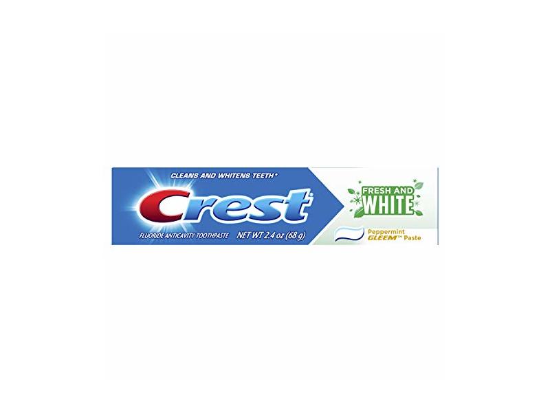 Crest Fresh & White Toothpaste, Peppermint Gleem Paste, 2.4 oz/68 g