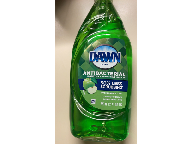 Dawn Ultra Antibacterial Dishwashing Liquid Dish Soap, Apple Blossom, 19.4 fl oz/573 mL