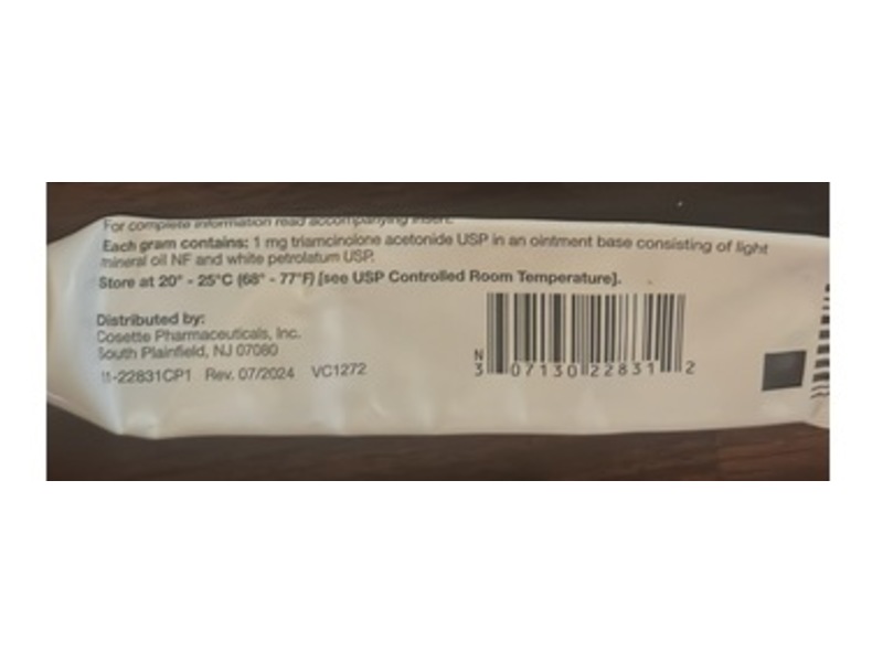 Triamcinolone Acetonide Ointment 0.1%, 30 g, Cosette Pharmaceuticals (Rx)