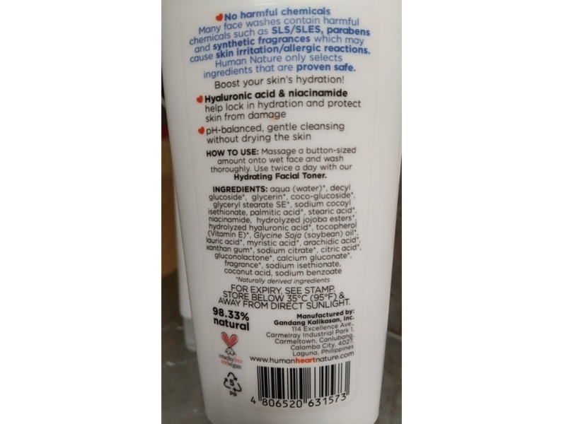 Human Nature Hydratinf Facial Wash, 6.76 fl oz/200 mL