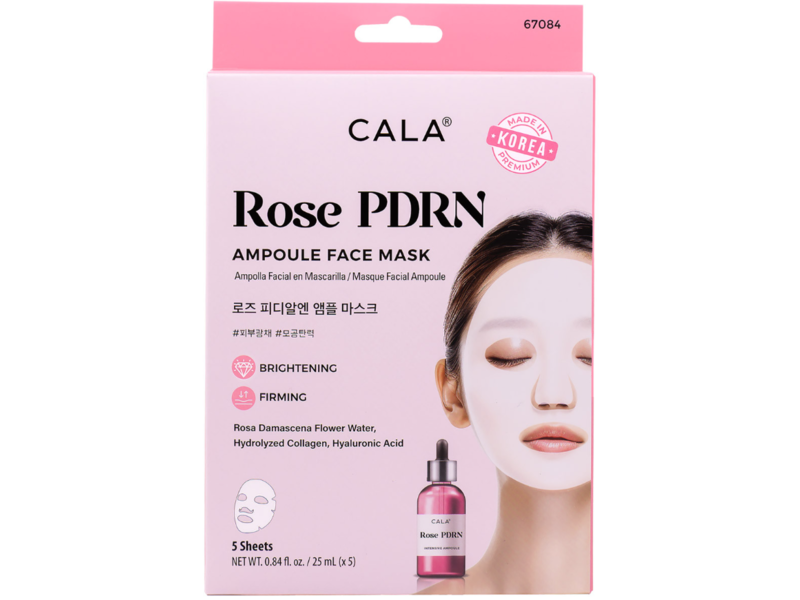 Cala Ampoule Face Mask, Rose PDRN, 0.84 fl oz/25 mL, 5 Sheets
