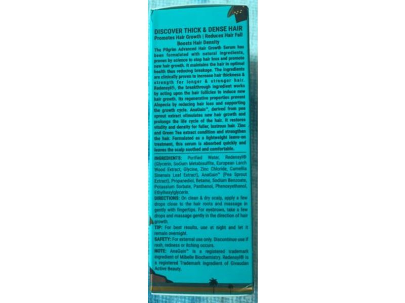 Pilgrim Secrets Of Jeju Island Redensyl & Anagain Hair Growth Serum, 1.7 fl oz/50 mL