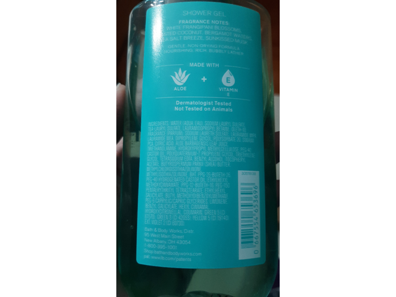 Bath & Body Works Shower Gel, At The Beach, 10 fl oz/295 mL, Pack Of 2