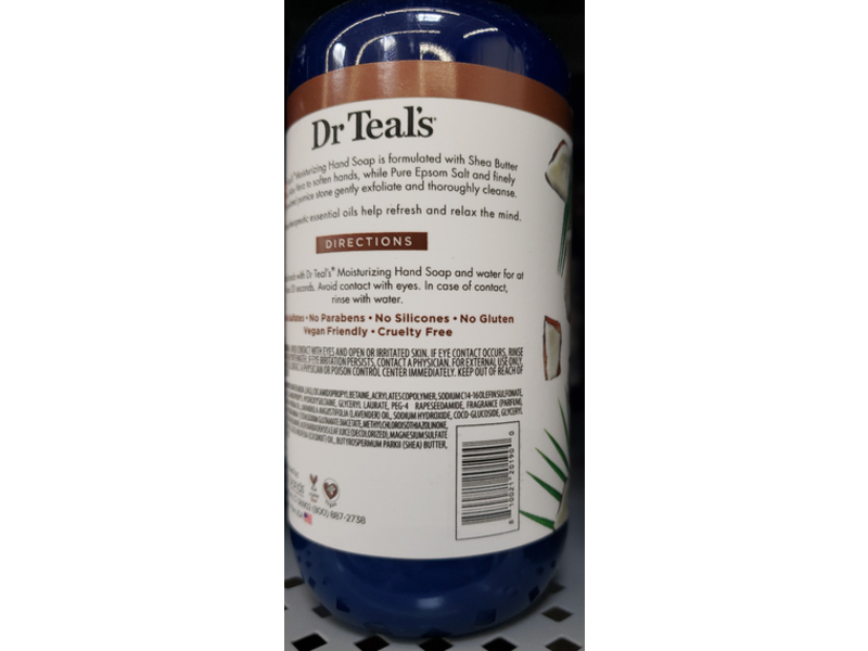 Dr Teal's Moisturizing Hand Soap, Coconut Oil & Essential Oils, 12.5 fl oz/369 mL