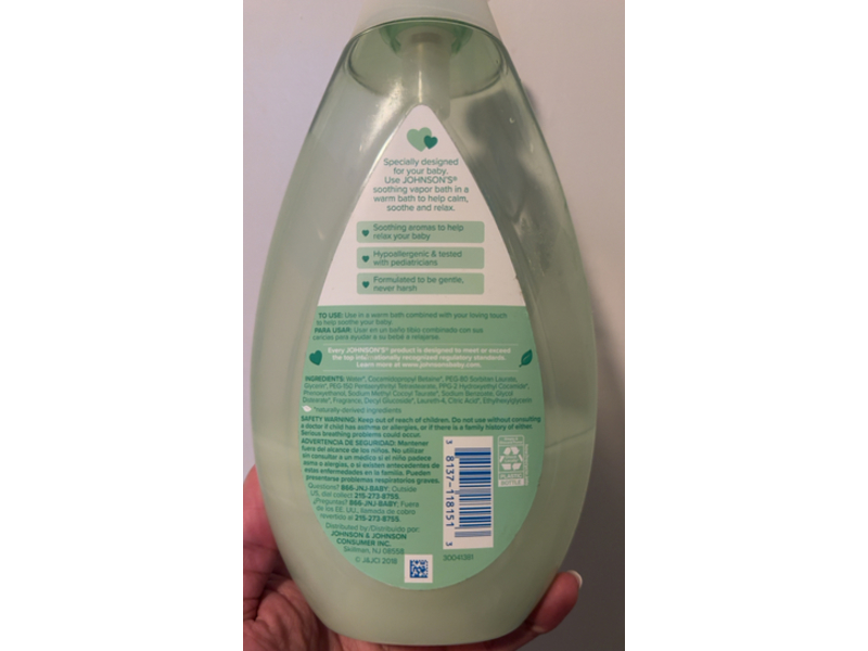 Johnson's Baby Soothing Vapor Bath, 27.1 fl oz/800 mL