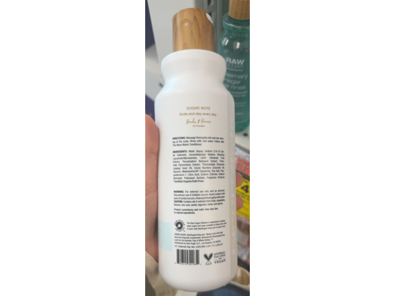 Raw Sugar The Wave Maker Shampoo, Lychee + Coconut Milk, 18 fl oz/532 mL