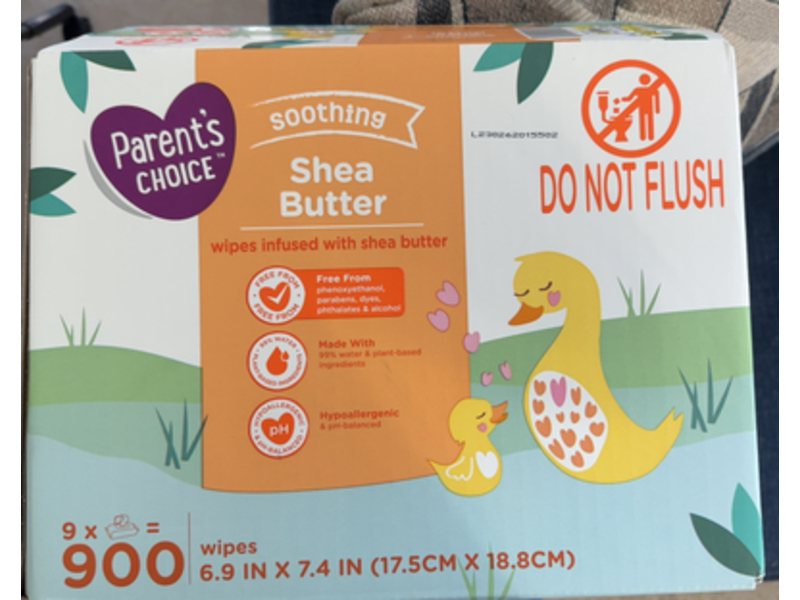 Parent's Choice Soothing Wipes, Shea Butter, 900 Count