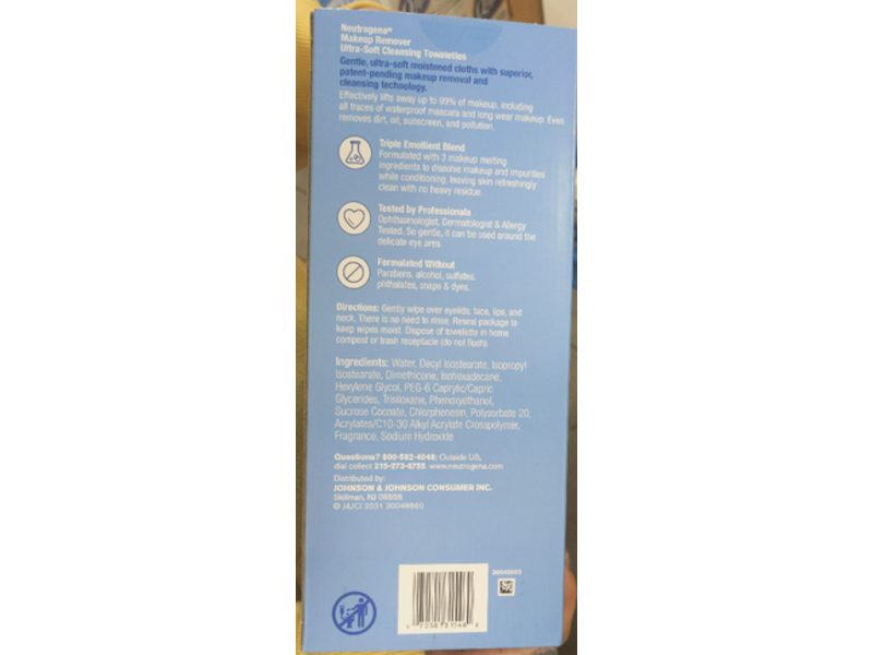 Neutrogena Makeup Remover Ultra-Soft Cleansing Towelettes ,132 Counts