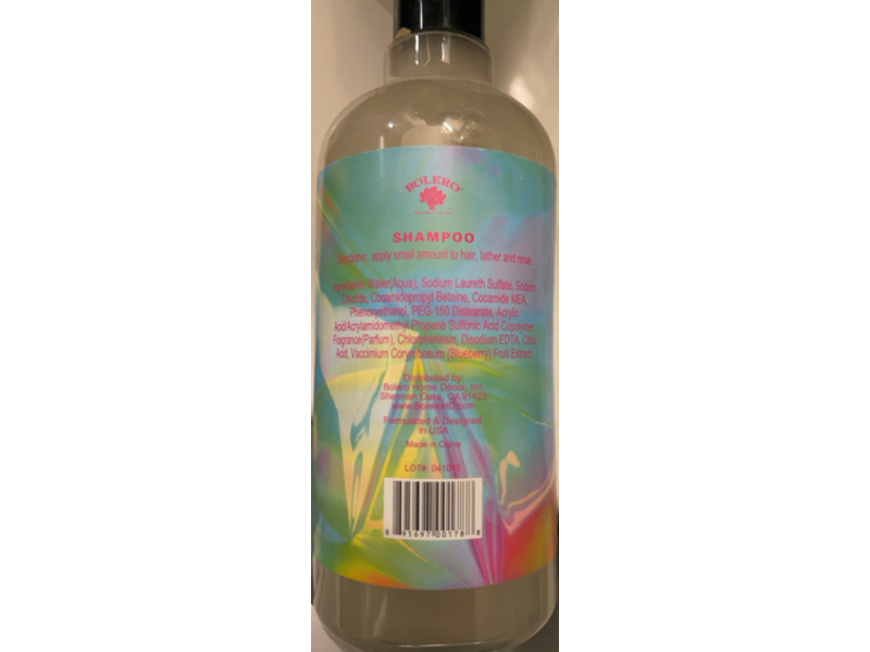 Bolero Beverly Hills Cleanse & Hydrates Shampoo, Blueberry Bliss, 16.9 fl oz/500 mL