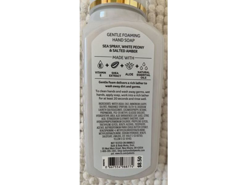 Bath & Body Works Gentle Foaming Hand Soap, White Waves, 8.75 fl oz/259 mL