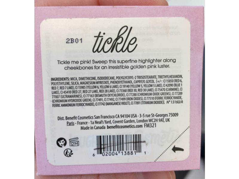 Benefit Tickle Powder Highlighter, Golden Pink, 0.28 oz/8 g