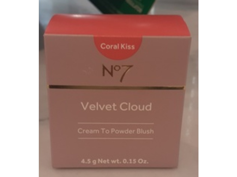 No7 Velvet Cloud Cream To Powder Blush, Coral Kiss, 0.15 oz/4.5 g