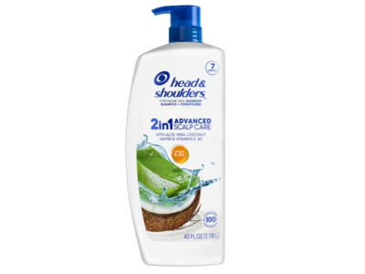 Head & Shoulders 2-In-1 Advanced Scalp Care Shampoo + Conditioner, Aloe Vera + Coconut Water + Vitamins & B3, 40 fl oz/1.18 L