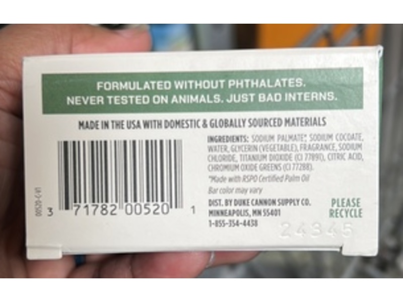 Duke Cannon Supply Co. Big Ass Brick Of Soap, High Country, 10 oz/283 g