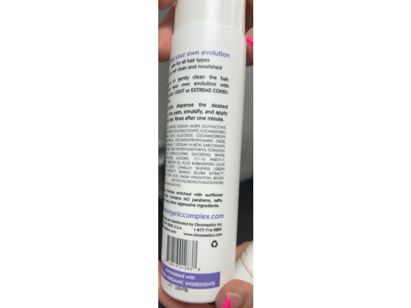 Chromastics Tri Organic Complex Shampoo, Aloe, Green Tea & Gingko Biloba, 10 fl oz/300 mL