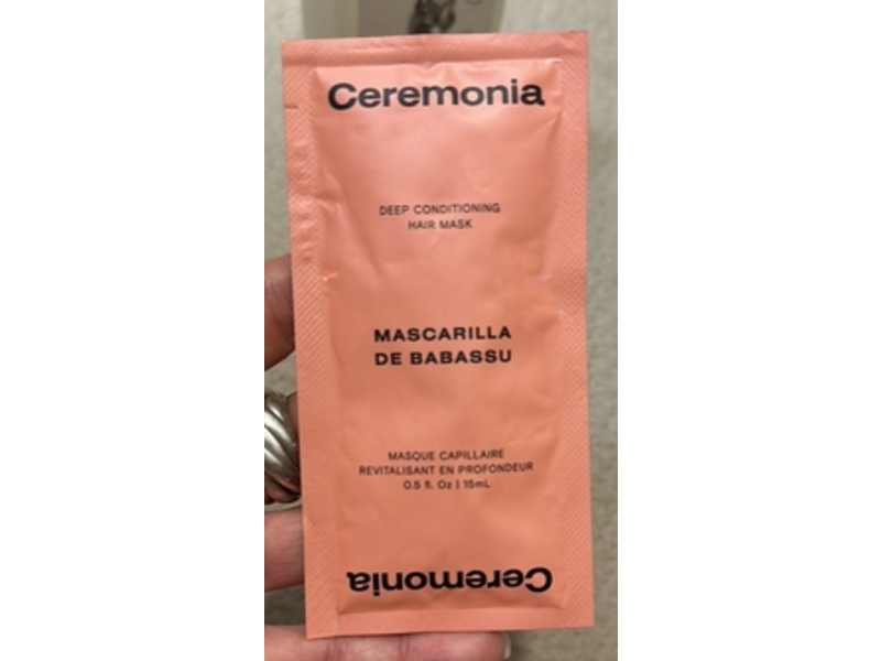 Ceremonia Deep Conditioning Hair Mask, Mascarilla De Babassu, 0.5 fl oz/15 mL