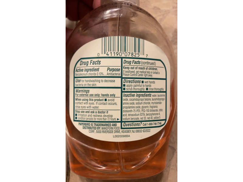 Shoprite Paperbird Antibacterial Liquid Hand Soap, Fresh Citrus Scent, 7.5 fl oz/221 mL