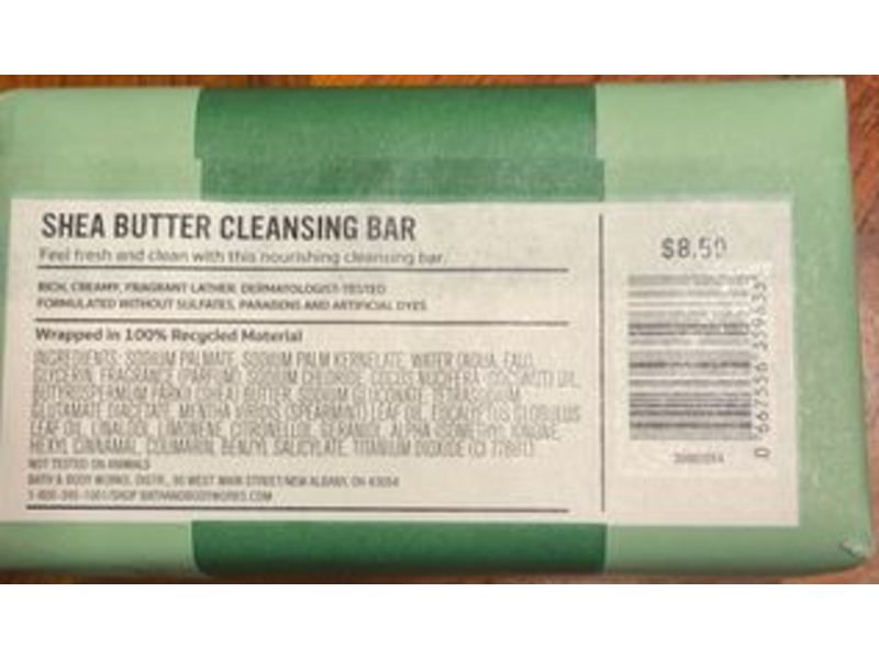 Bath & Body Works Aromatherapy Eucalyptus + Spearmint Cleansing Bar, Shea Butter, 5 oz/141.75 mL