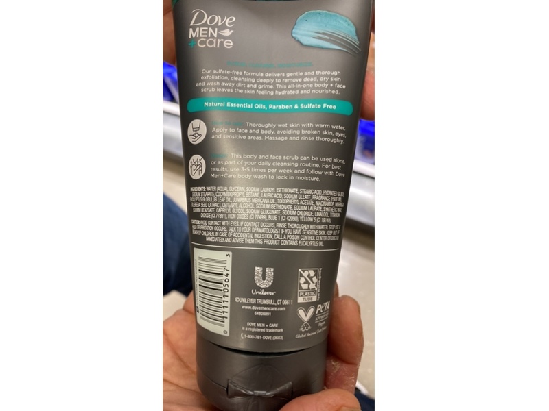 Dove Men + Care Body + Face Scrub, Eucalyptus + Cedar Oil, 9 oz