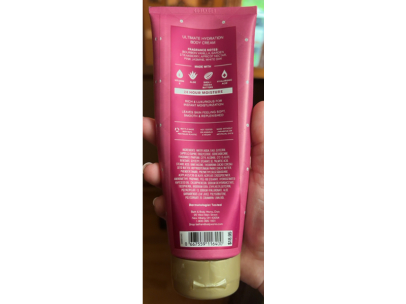 Bath & Body Works Ultimate Hydration Body Cream, Bourbon Strawberry & Vanilla, 8 oz/226 g
