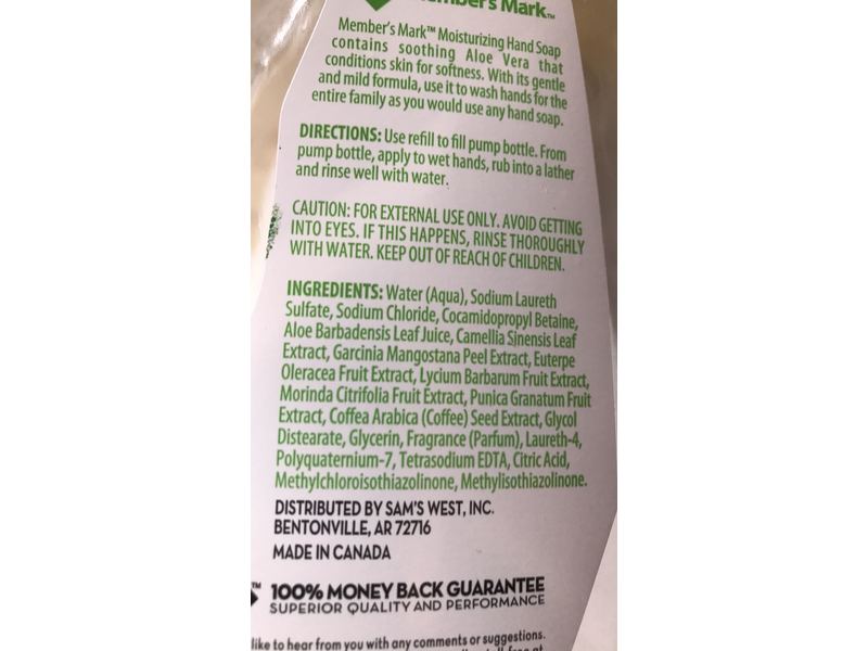 Member's Mark Soft Hands Moisturizing Hand Soap, Aloe Vera, 80 fl oz/2.37 L, Pack Of 2