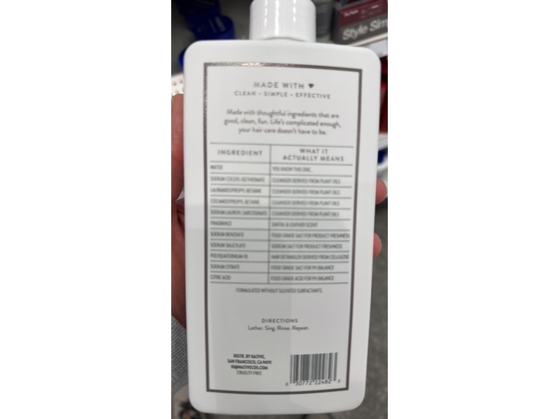 Native Daily Clean Shampoo, Santal & Leather, 16.5 fl oz/487 mL
